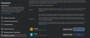 Ustawienia facebook aplikacje