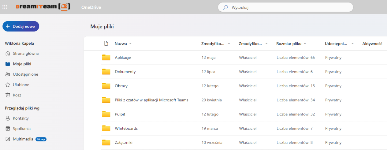 onedrive usługa sharepoint